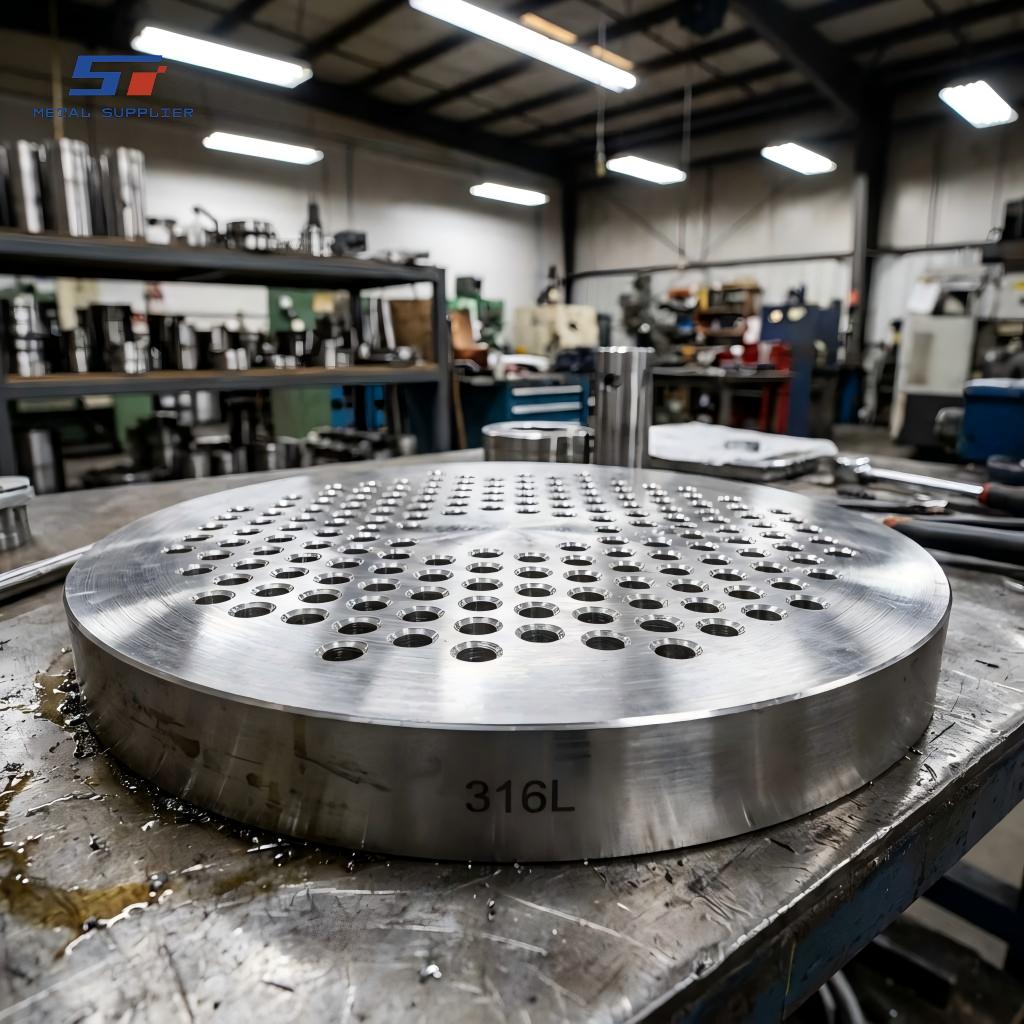 تصنيع دقيق باستخدام آلات CNC لألواح نهاية المبادلات الحرارية المصنوعة من الفولاذ المقاوم للصدأ لأنظمة التبريد الصناعية